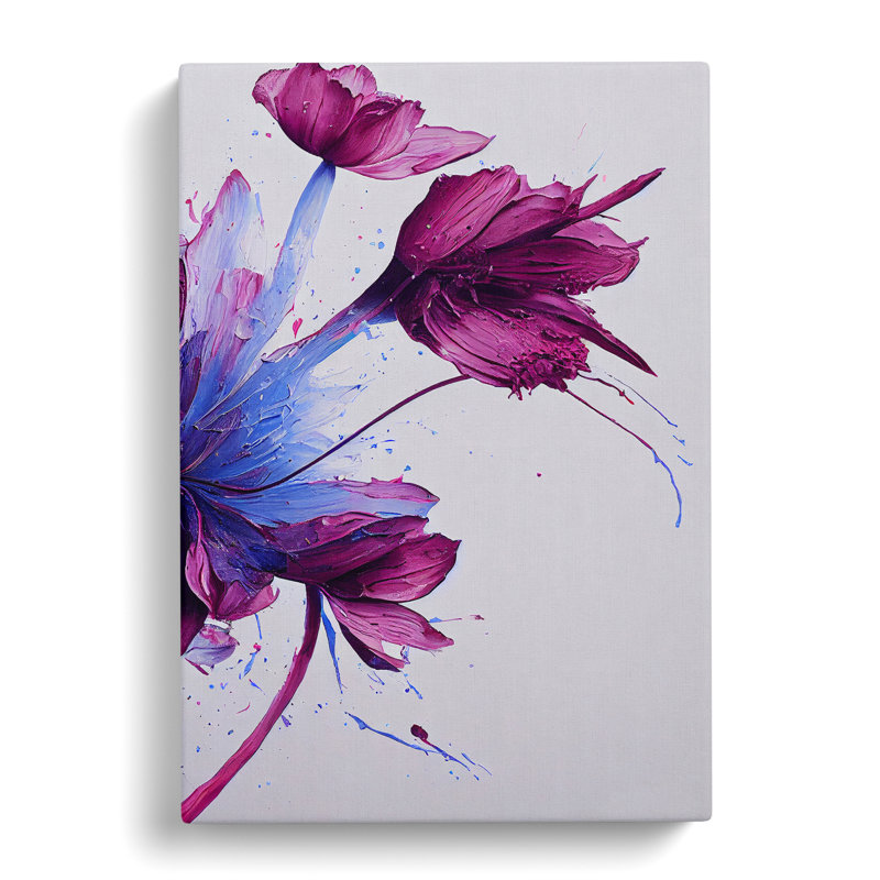 Mysterious Flowers Abstract - Wrapped Canvas, 50cm H x 35cm W x 3cm D
