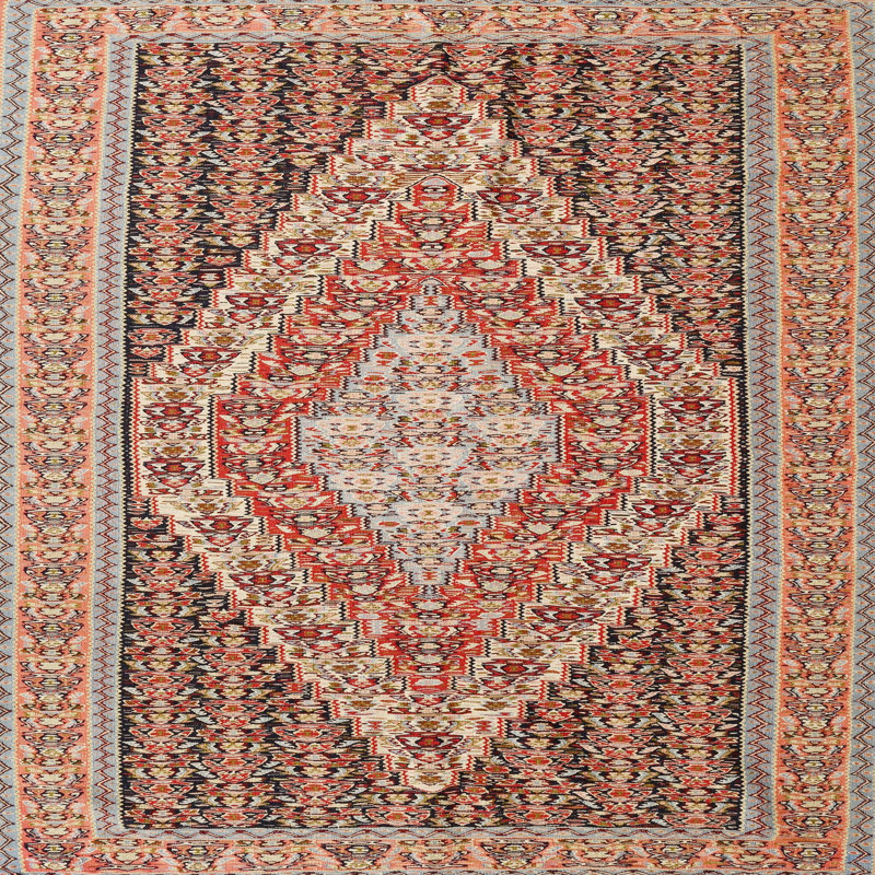 Tapis oriental rouge / brun, Rond 5 pi