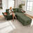 Fluffy 2-in-1 Loveseat & Chaise Lounge with Hidden Storage, Double Ottomans & Table-988749398