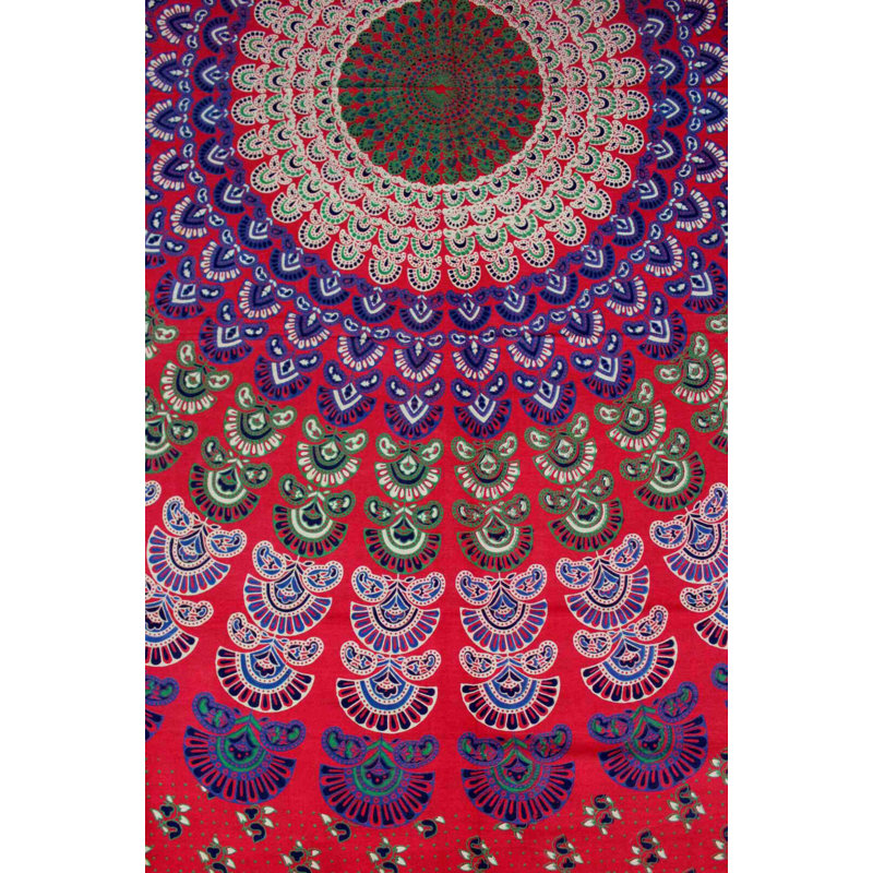Cotton Tapestry, 82" H x 92" W, Red