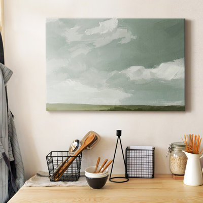 Toile tendue avec châssis gris Premium Stone Sky II