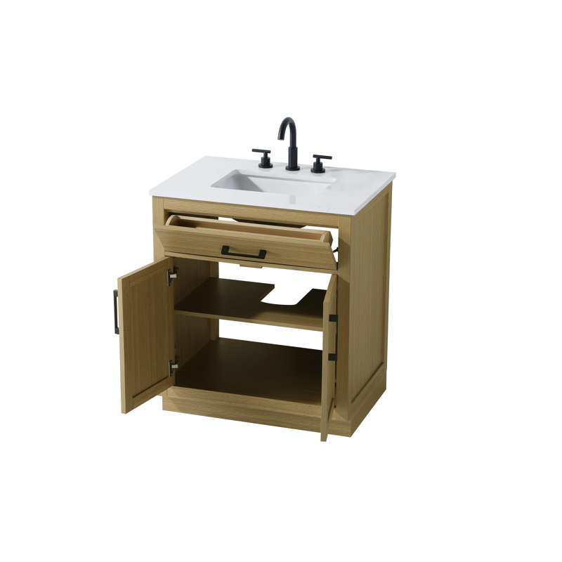 Ahner 30 inch Single Bathroom Vanity, Honey Brown