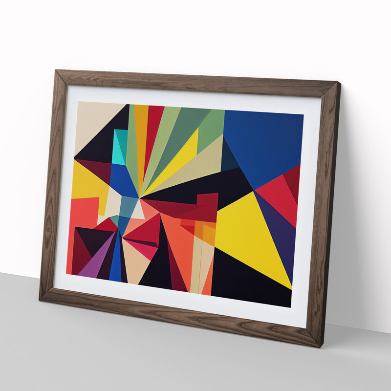 Attractive Modern Abstract Art - Framed Print, Walnut