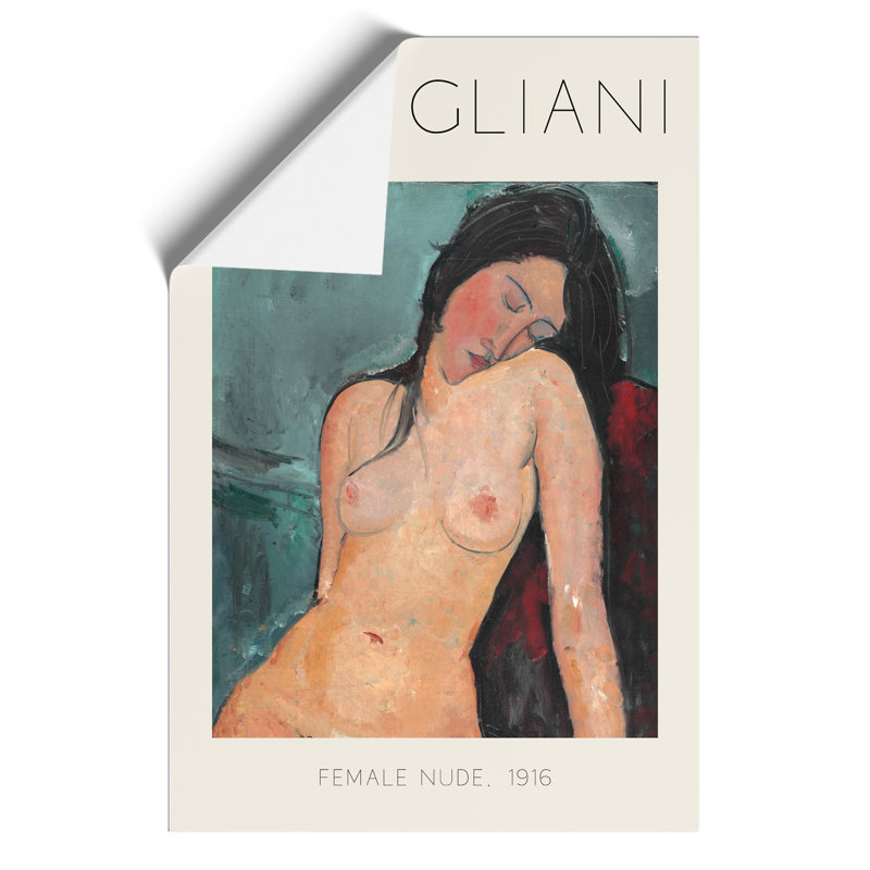 Female Nude Print by Amedeo Modigliani - Frameless Print, 59cm H x 42cm W x 0.1cm D