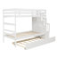 Lit superposé simple avec lit gigogne et escalier Weymouth l 42,67 po x P 93,5 po x H 65,7 po