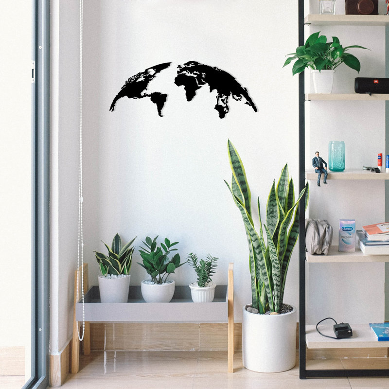 Élégant accessoire mural décoratif en métal, noir, 39,4 x 15,4 pouces | 100% métal, épaisseur: 0,05 pouce | Parfait pour la décoration intérieure, l'esthétique moderne, le design durable et accrocheur