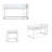  77" L Twin-over-Twin Low Profile Floor Bunk Bed, Solid Wood Frame, White-305579078