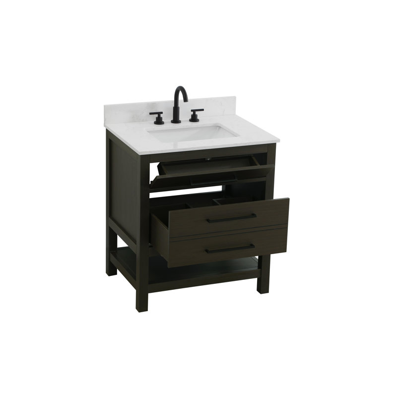 Meuble-lavabo simple 30 po_Moderne_VF60530-BS, Brun moka