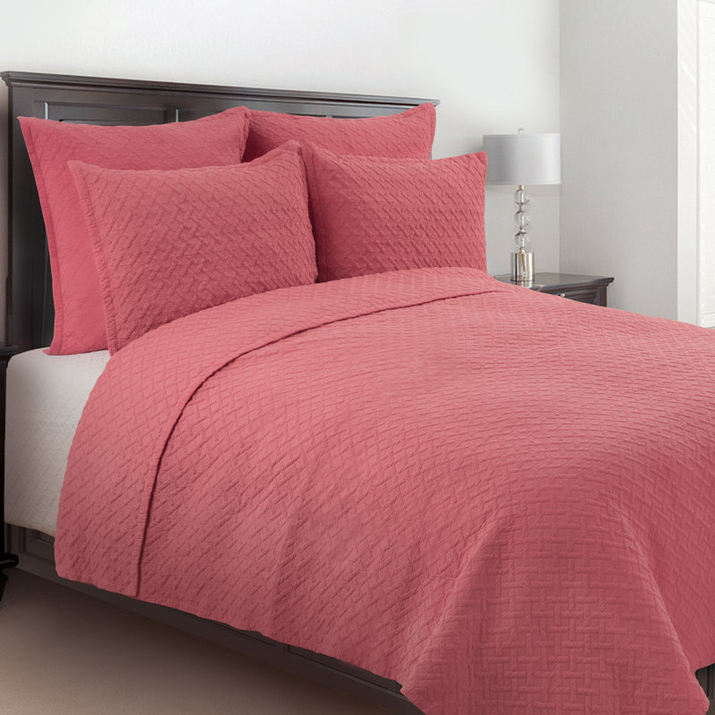 Ensemble de courtepointe Basketweave, Double / Grand, Bleu
