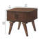 Table de bout latérale Manny, 2 portes à tambour, cadre brun noyer 24 po