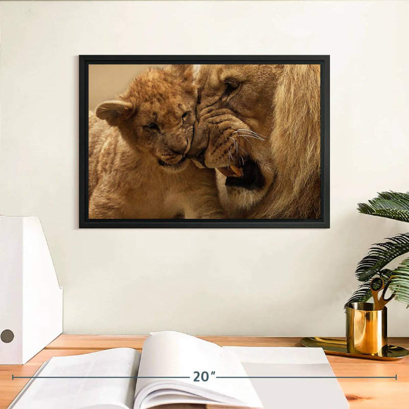 Bonding Lions, 9" H x 13" W