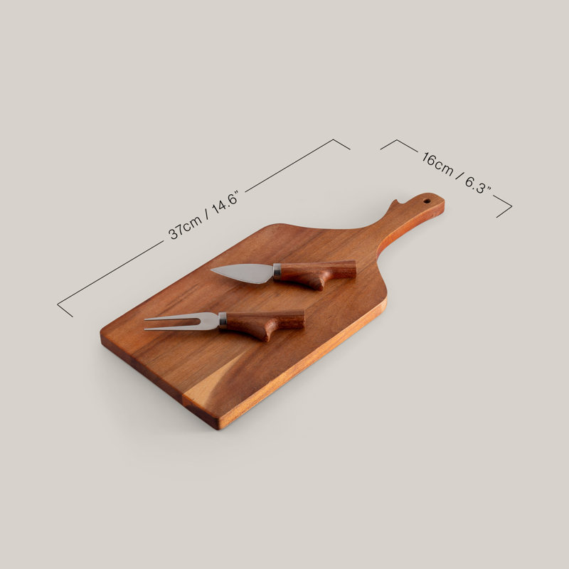 Swissmar Acacia Cheese Board & Knife Set