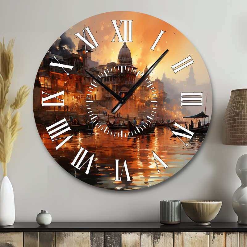 Horloge murale Indian Indian Sunset, Grand