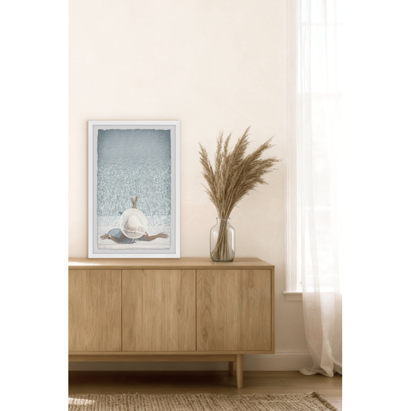 "Relaxing Poolside" Framed Print, 12" H x 8" W