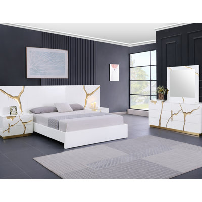 Milan 6 Drawer Dresser With Gold Accent