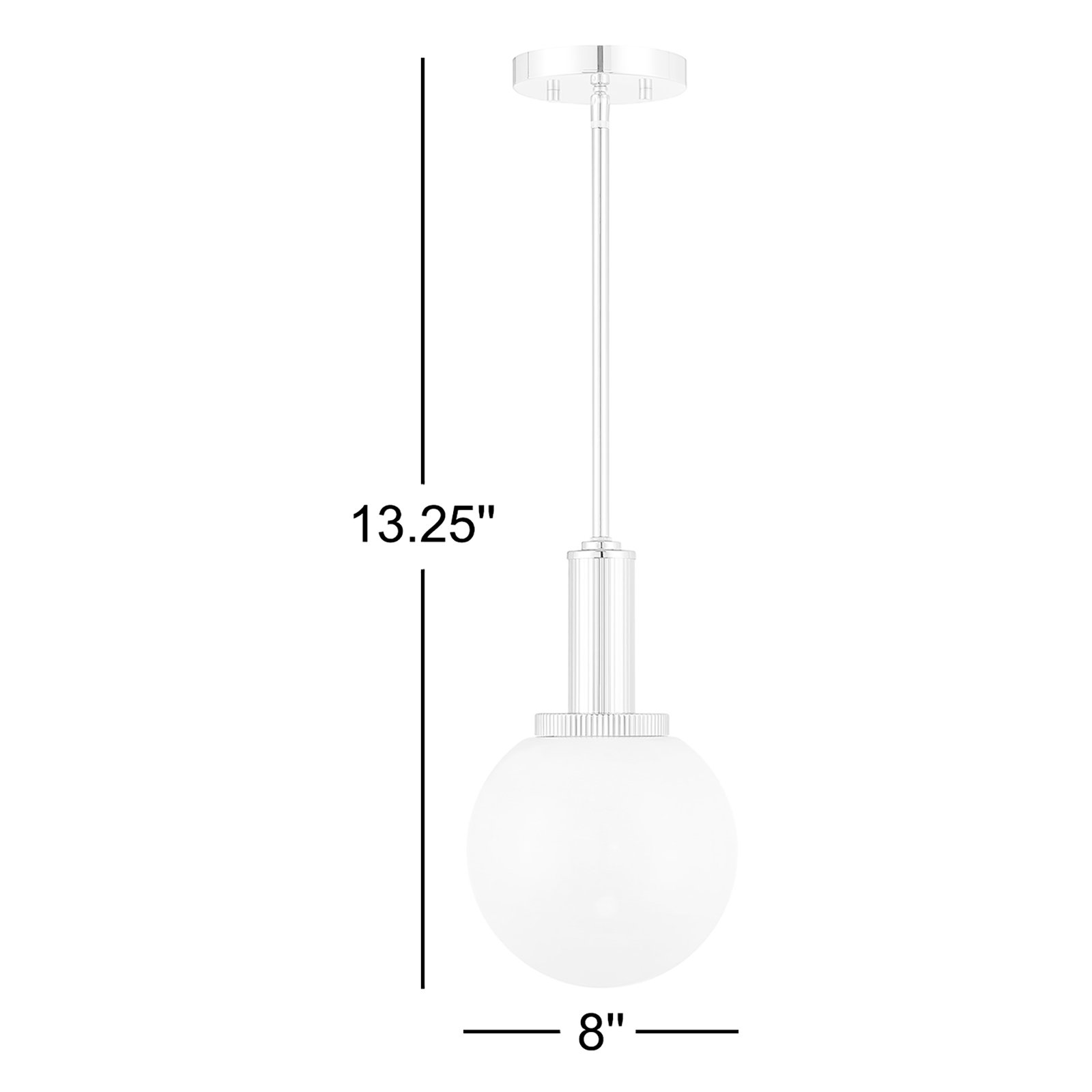 Claudette Dimmable Single Light Pendant, Chrome