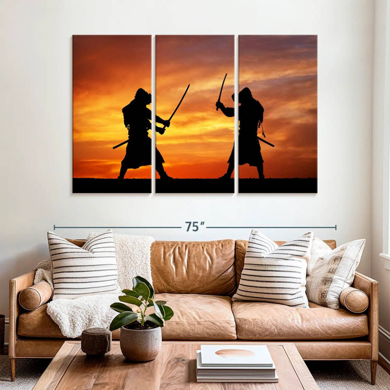 Leisha Samurai Sunset Duel, 42" H x 65" W