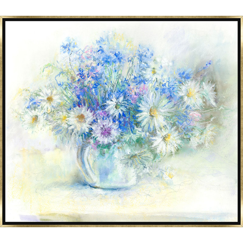 «Delicate Cornflowers And Daisies» par Maelani Blue, H 31,5 po x l 36,5 po