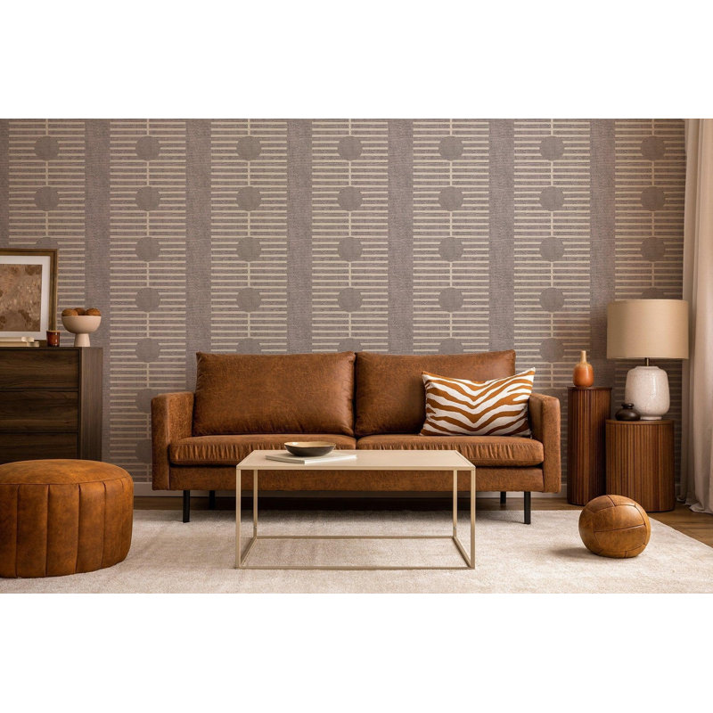 Nomalanga 10' L x 25" W Wallpaper Roll, Purple, Non-pasted