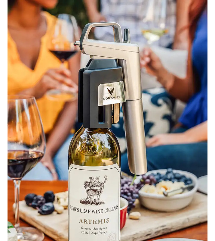 Timeless Coravin Model Six Wine Preserver and Opener Bundle, Silver