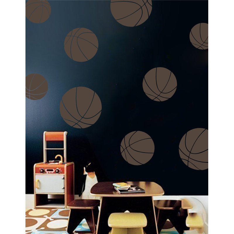 Décalcomanie murale baskets, H 30 po x l 30 po x P 0,01 po, Brun
