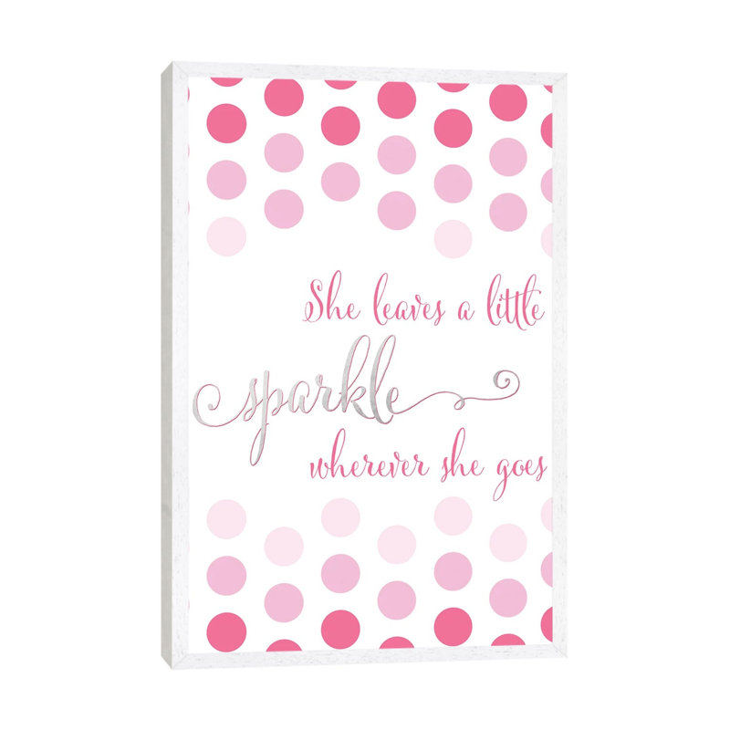She Leaves A Little Sparkle Wherever She Goes In Pink Polka Dots by Blursbyai - Gallery-Wrapped Canvas Giclée on Canvas