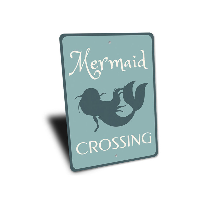Plaque en aluminium sirène, H 14 po x l 10 po x P 0,04 po