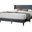 Cadre de lit tête de lit à motif de losanges moderne en tissu pour grand lit 1pc-2007269498
