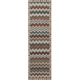 Abbott Hand Tufted Wool Chevron / Zig Zag Area Rug in Brown