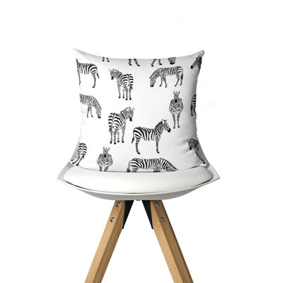 Coussin décoratif intérieur noir et blanc Hunter