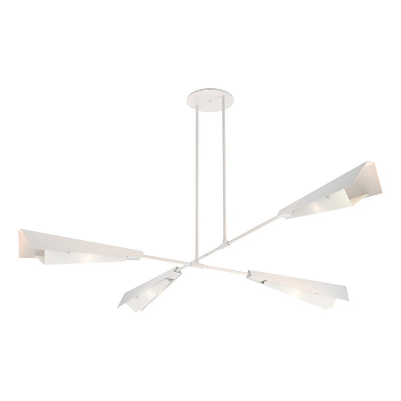 Vertex 4 - Light Sputnik Novelty Chandelier, White, Oil Rubbed Bronze