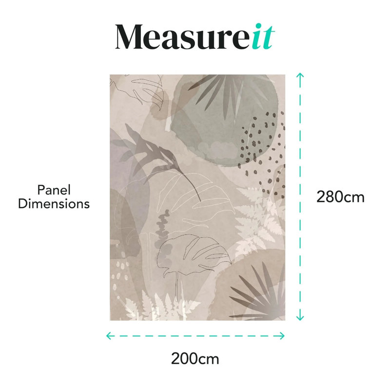 Superfresco Easy Abstract Leaf Print To Order Fixed Size 2.8m x 3m Mural, Beige