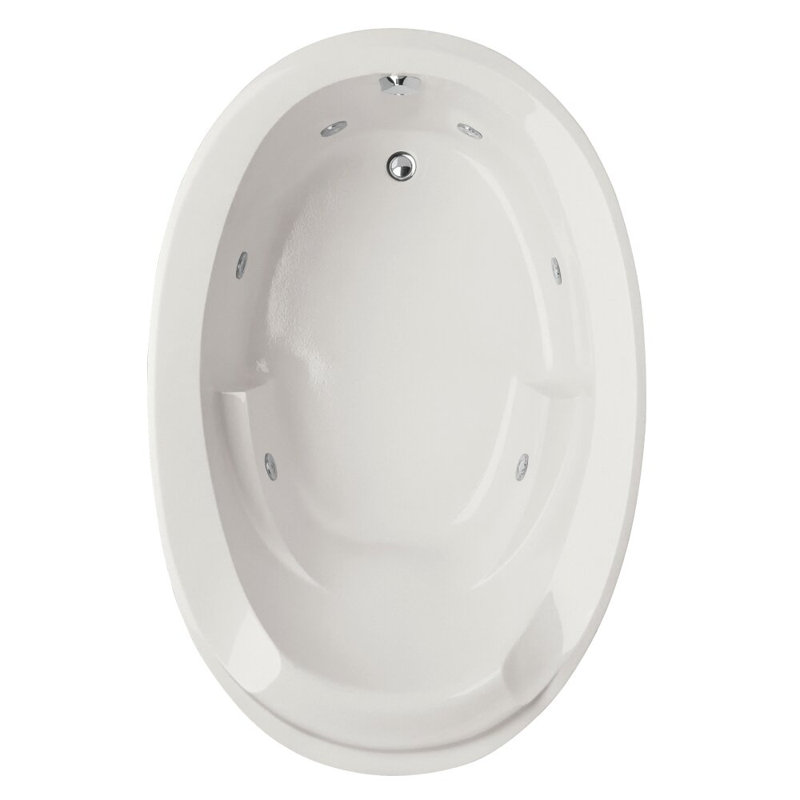 Baignoire de tourbillon à chute 60" x 40" Designer, Blanc, Chrome satiné