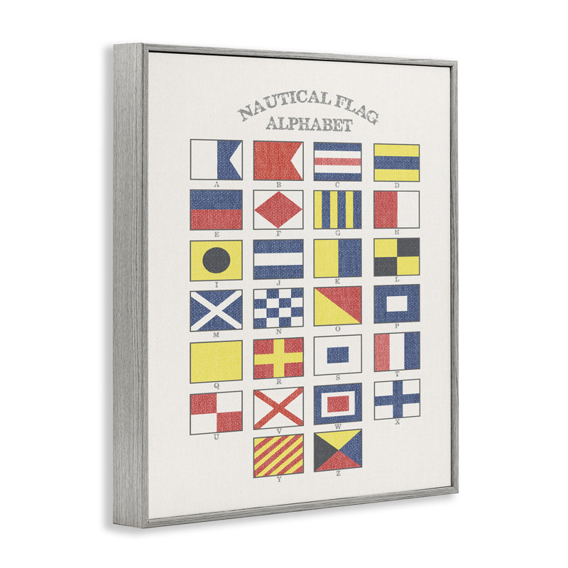 «Nautical Flag Alphabet» par Amalie, impression, H 14 po x l 11 po, Estampe numérique Farmhouse