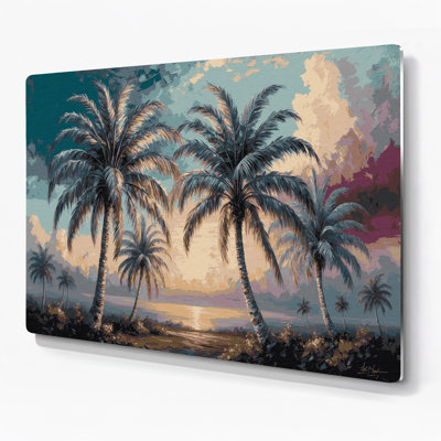 Hawaiian Royal Palm Black Metal Wall Art