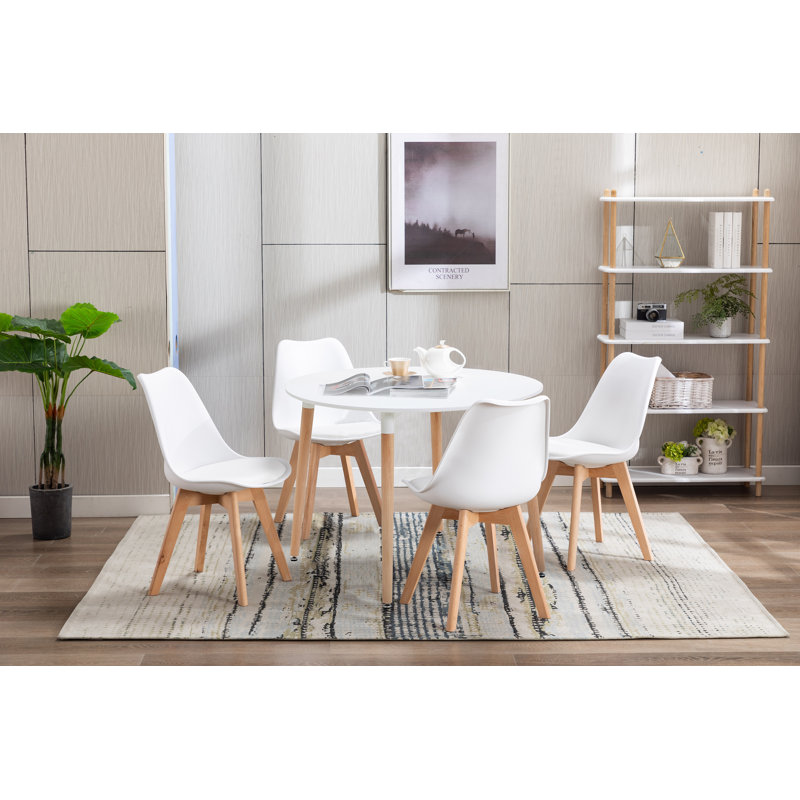Round Solid Wood Base Dining Table