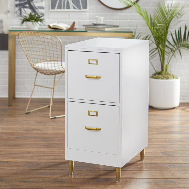 Dahle 15'' Wide 2 -Drawer File Cabinet, White