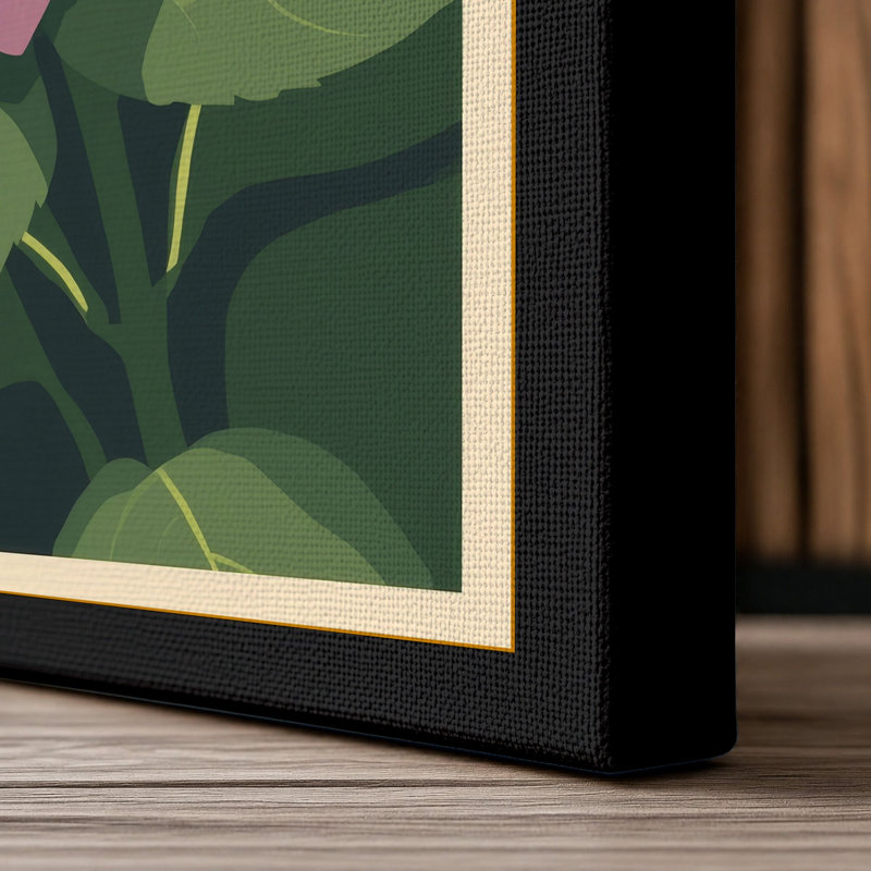 Hydrangea Botanical - Wrapped Canvas, Black Border, 24x16 - 61.0 x 40.6 cm