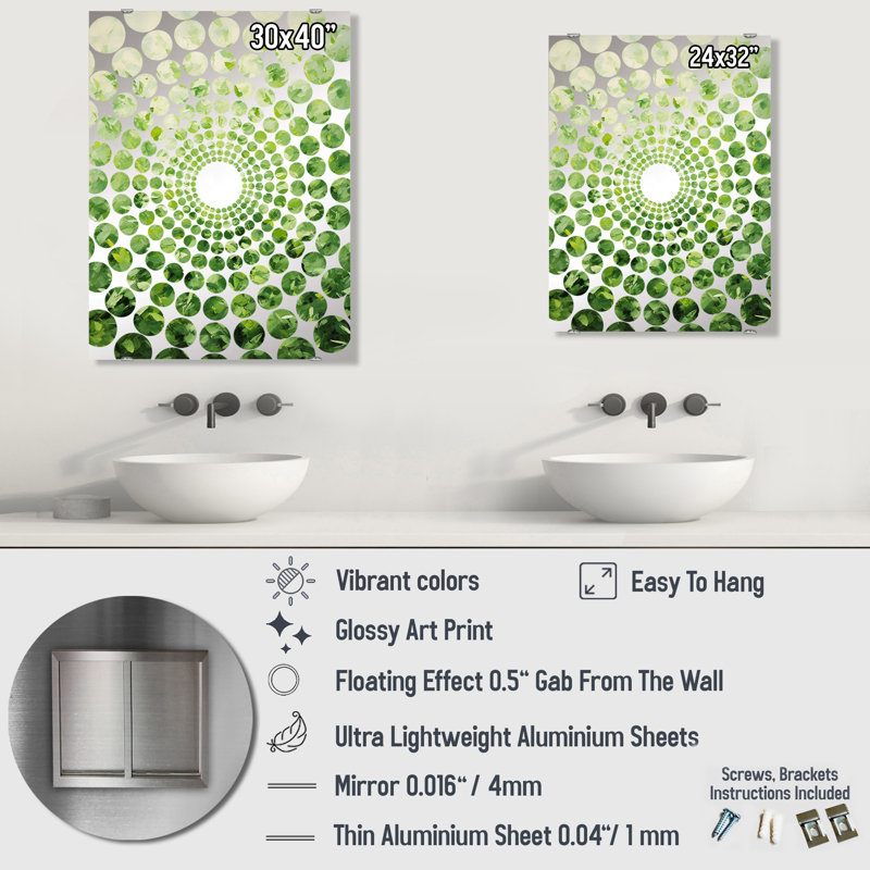 Latretia - Grand miroir mural Herbes MIR134452, 32 po x 24 po