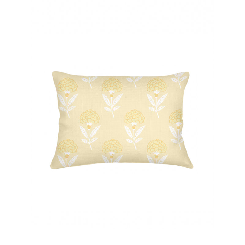 Printed Pillows Linen Pillow Cover, Yellow, Rectangle 14" H x 20" W, Polyester