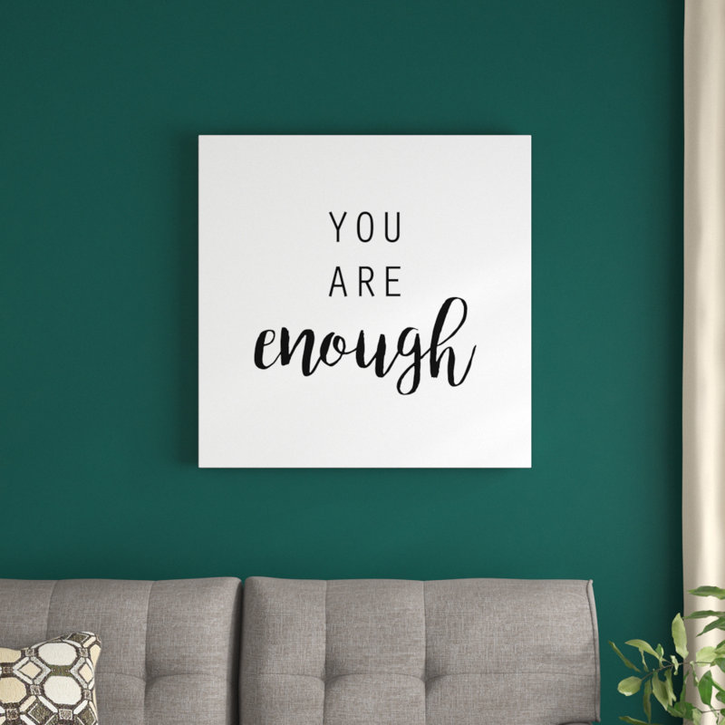 «Quotable III», art textuel sur toile, H 12 po x l 12 po x P 1,25 po, Toile tendue
