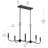 Ilia 6-Light Matte Black Island Chandelier-127380333