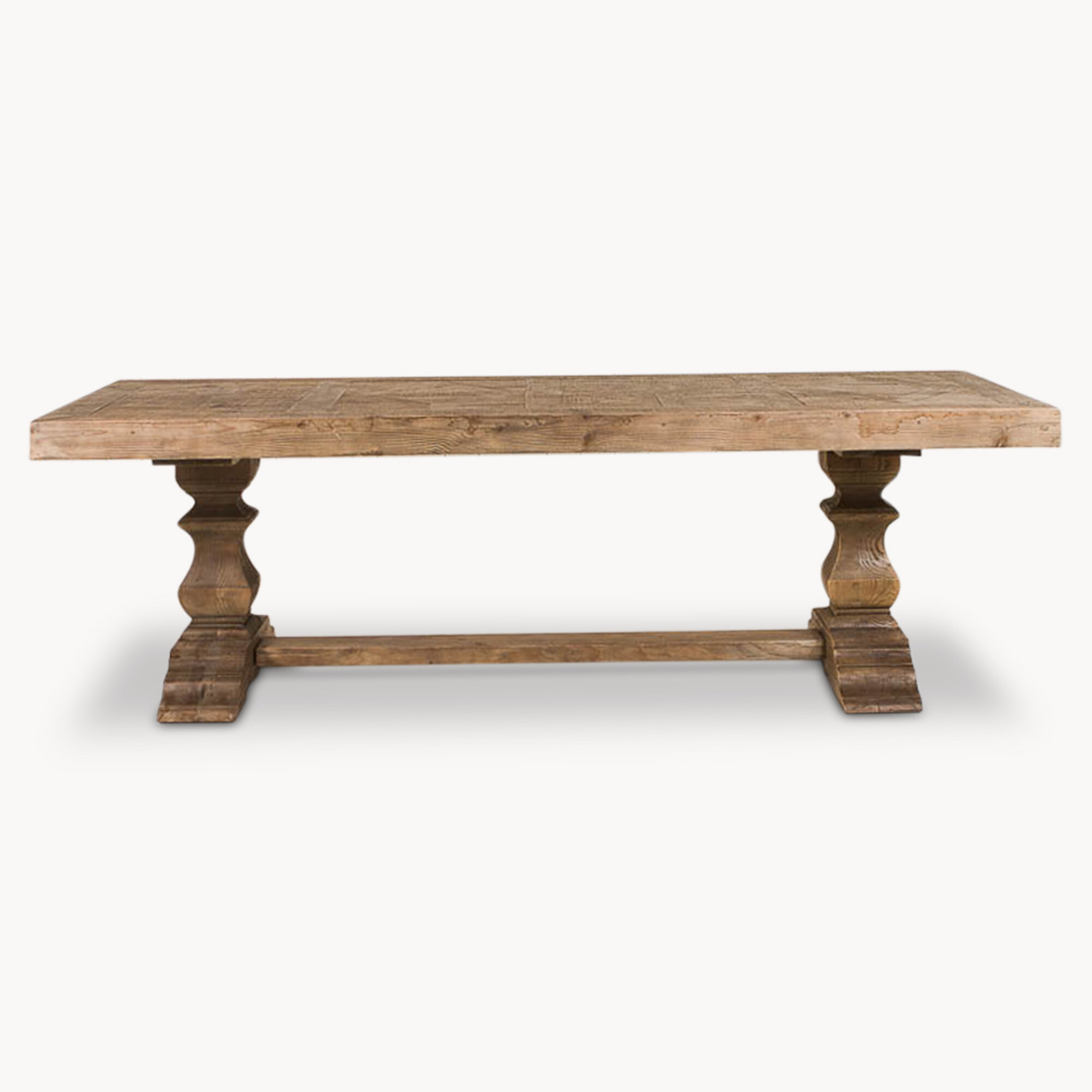 Solid wood trestle 2024 dining table