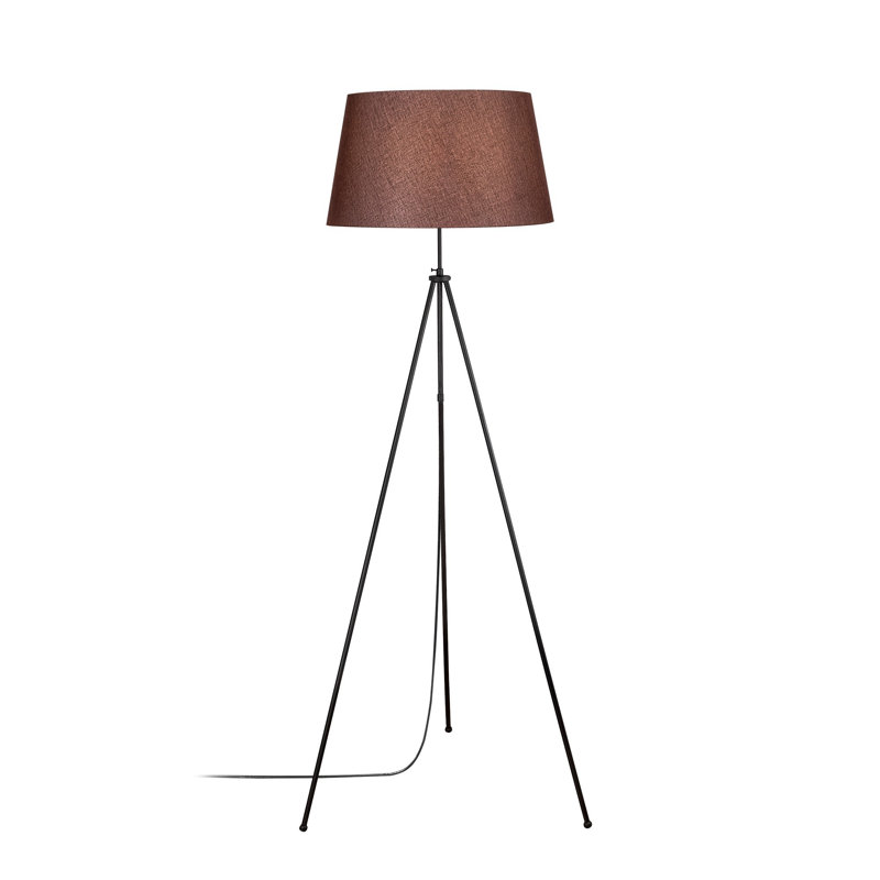 Lampe trépied 64,85 po Cawe, Noir, Brun