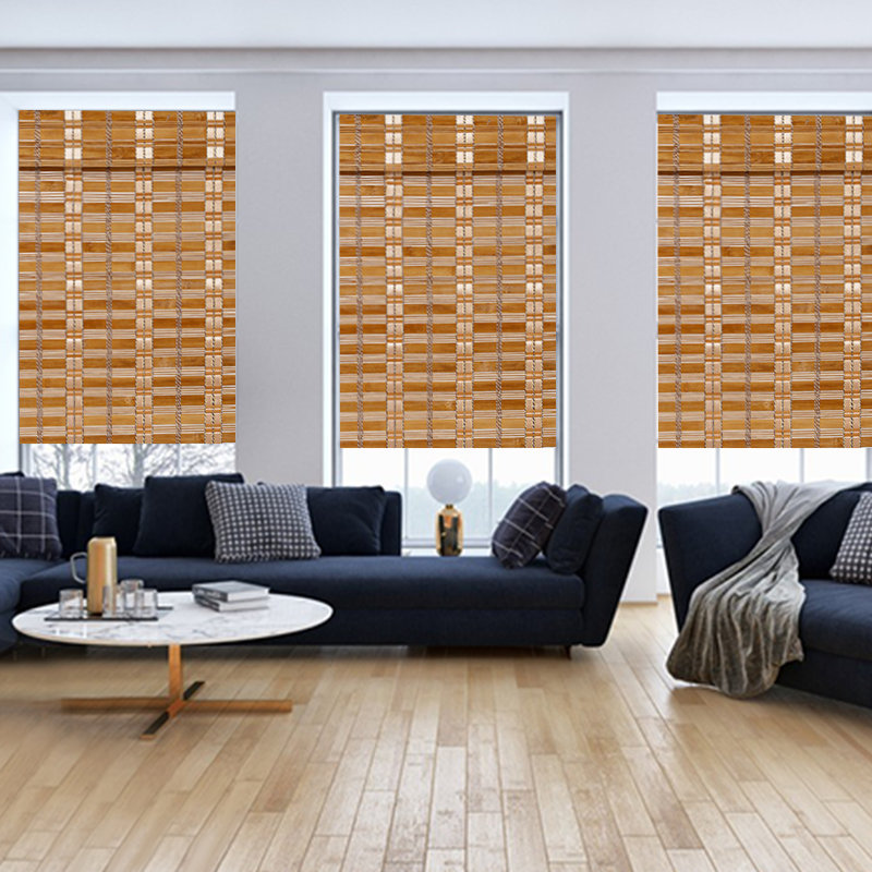 Emalie Semi Sheer Bamboo Roman Shade, 30"W x 64"L