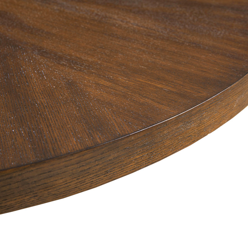 39.5'' Walnut Wood Starburst Round Coffee Table