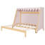 Lit cabane double XL avec lit gigogne, tablette de rangement, veilleuse DEL et tente-1314703909