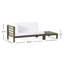 Banc de coin gauche Oana et table basse, blanc