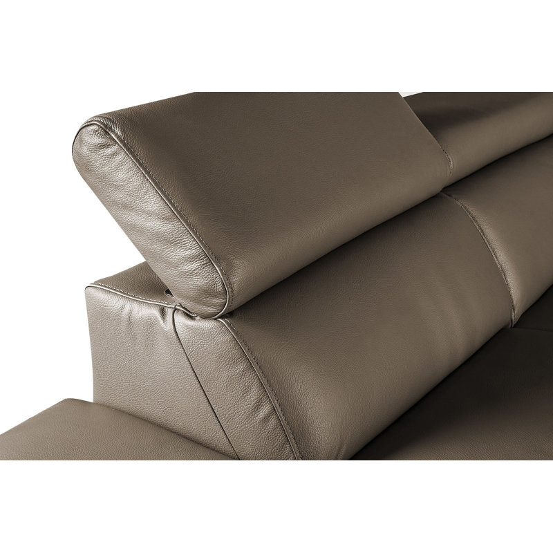 La Crosse Genuine Leather Corner Sofa, Left Hand Facing, Taupe