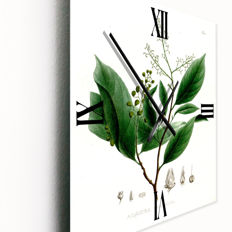 Plante brésilienne rétro II - horloge murale traditionnelle, Grand